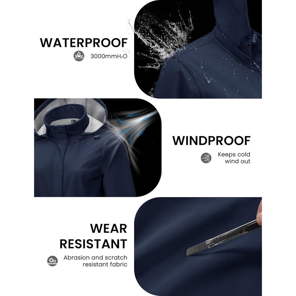Warm & Windproof Women's Long Softshell Jacket - … - image 3